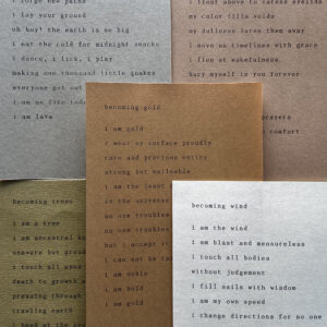 framed typewritten poems