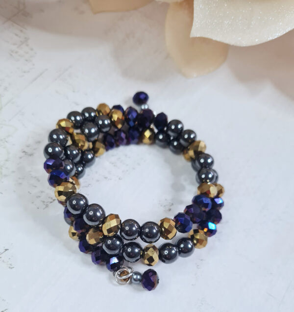 Armband - svart/fjólu/gyllt - Image 2