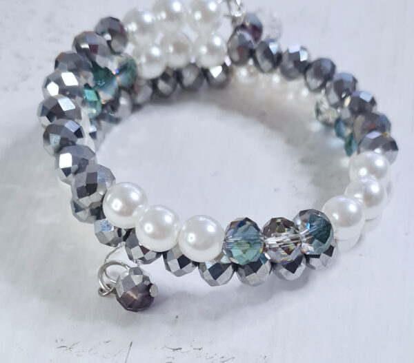 Armband - silfrað/perlur/glit - Image 3
