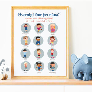 Tilfinningar, hún - veggspjald - 7 litir