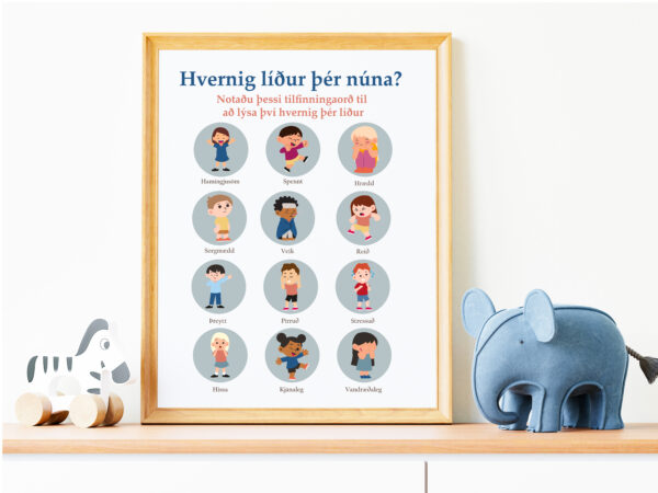 Tilfinningar, hún - veggspjald - 7 litir