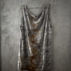 rust print silk top