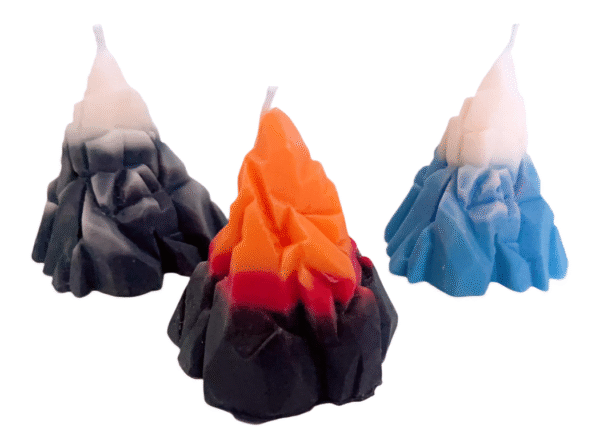 Volcano, iceberg and snowy mountains