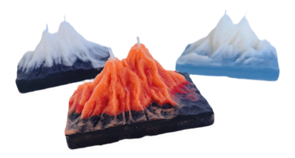 Volcano, Iceberg and snowy mountains wide