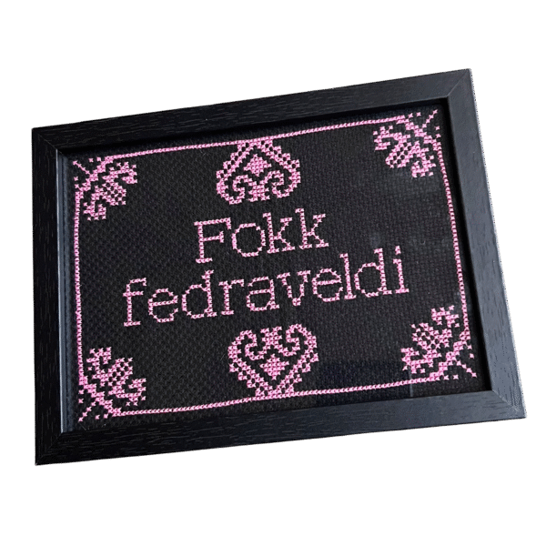 Fokk feðraveldi - útsaumskitt - Image 2