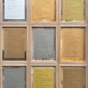 framed typewritten poems