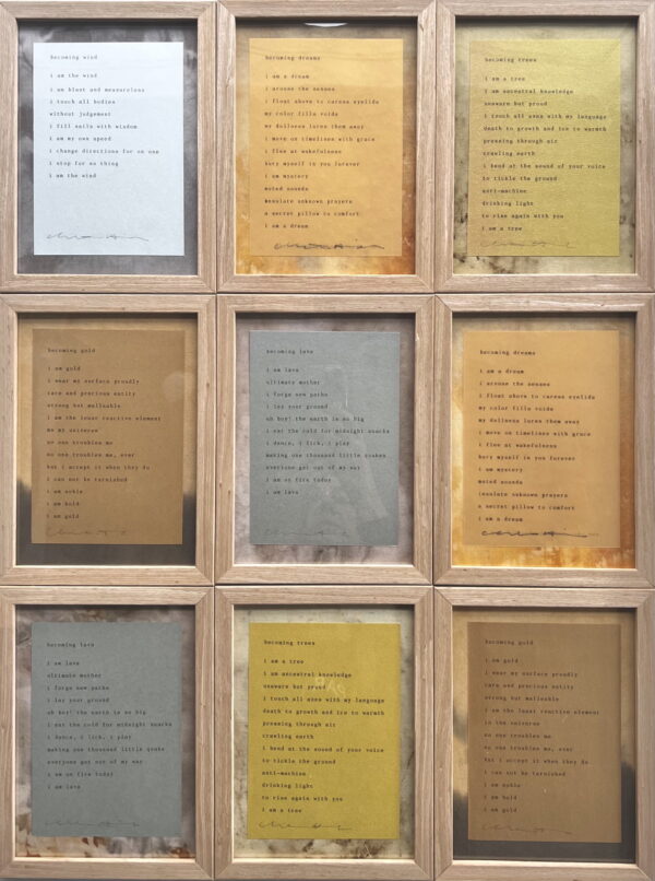 framed typewritten poems